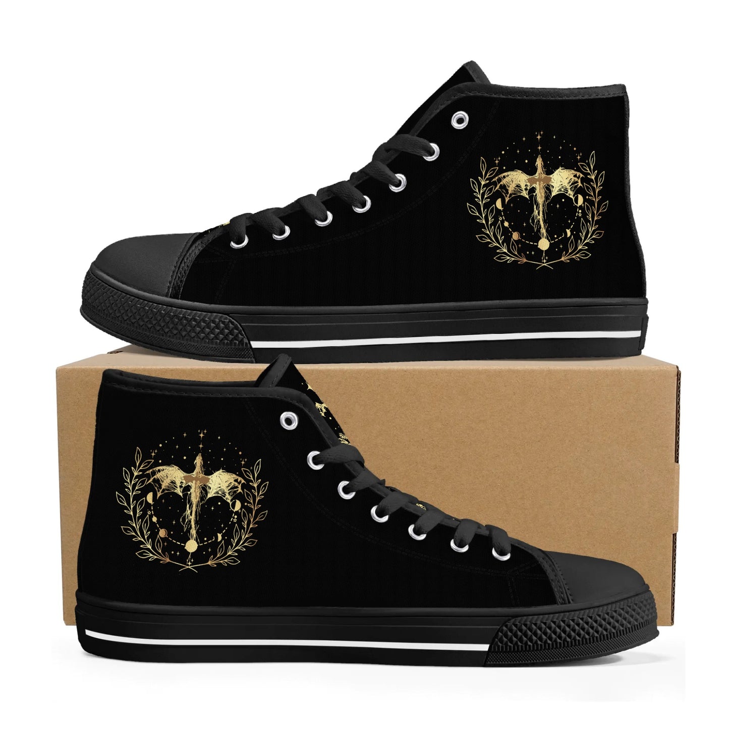 Dragon Rider War College High Top Canvas Shoes Gift For Fantasy Book Lovers