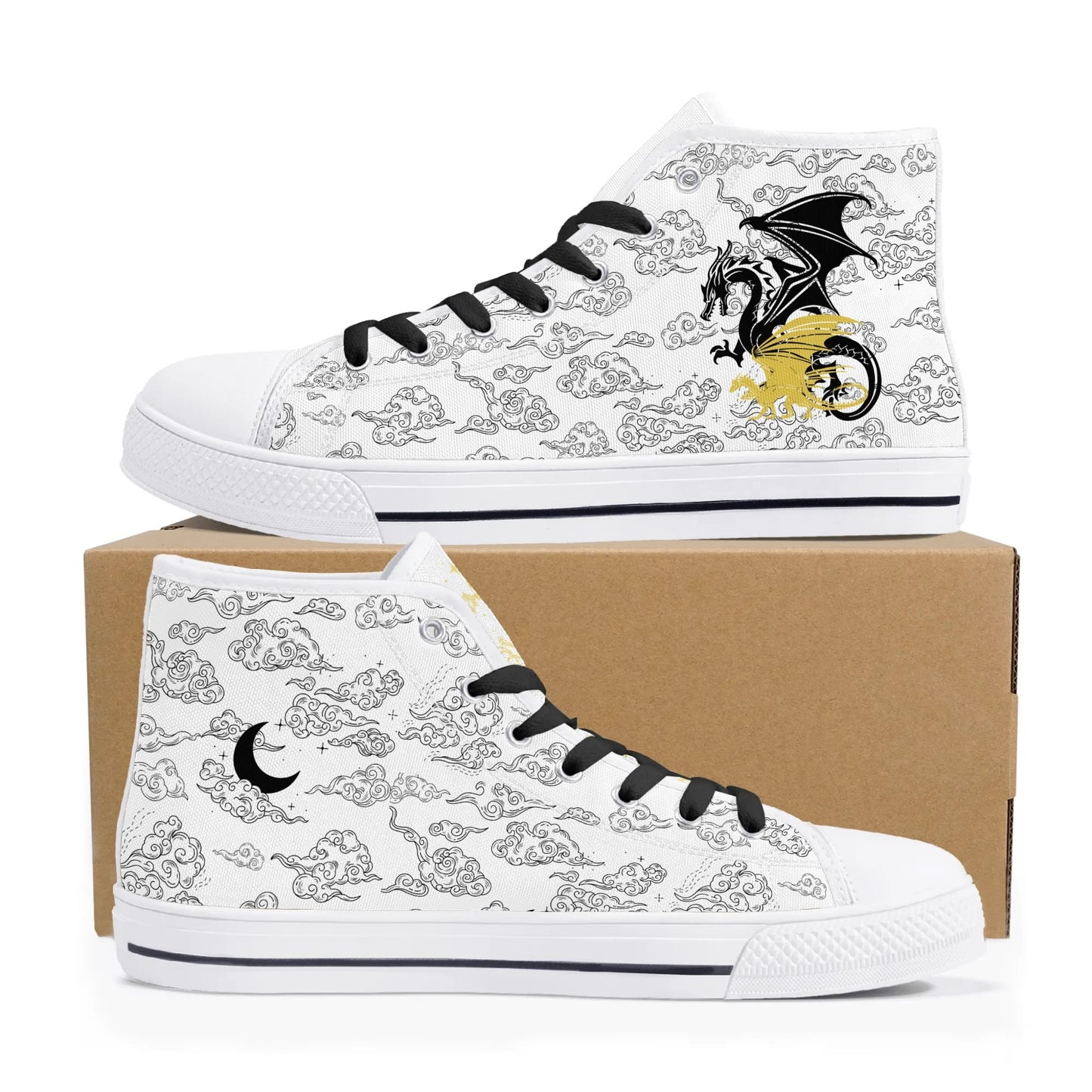 Dragon Rider War College High Top Canvas Shoes Gift For Fantasy Book Lovers