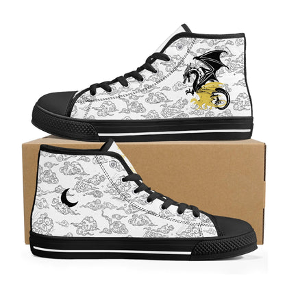 Dragon Rider War College High Top Canvas Shoes Gift For Fantasy Book Lovers