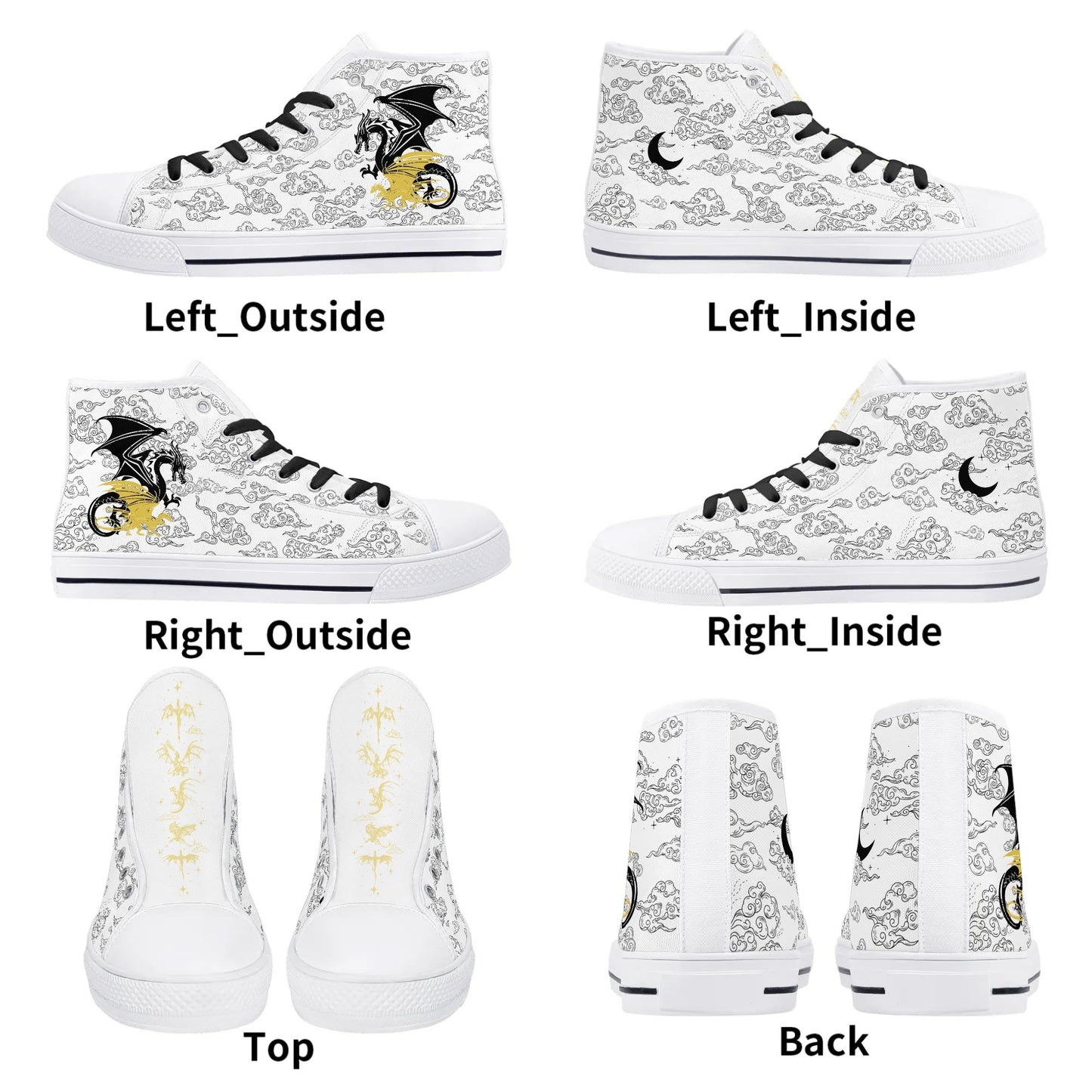 Dragon Rider War College High Top Canvas Shoes Gift For Fantasy Book Lovers