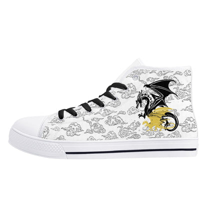 Dragon Rider War College High Top Canvas Shoes Gift For Fantasy Book Lovers